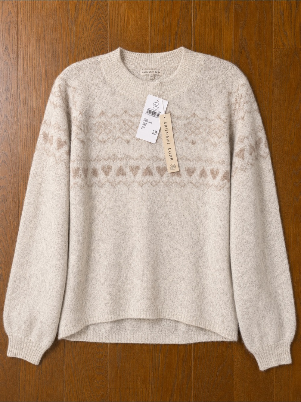 Saltwater Luxe Saltwater Evander Sweater in Ivory Sz XL NWT